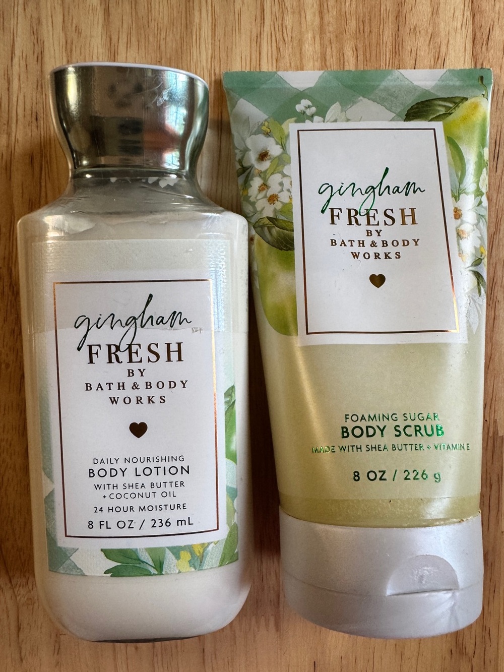 Bath & Body Works Gingham Fresh Body Lotion & Scrub - Green